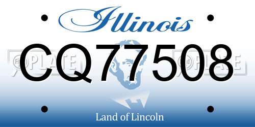 CQ77508 Illinois License Plate