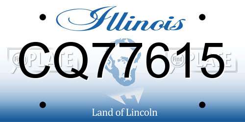 CQ77615 Illinois License Plate