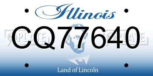 CQ77640 Illinois License Plate