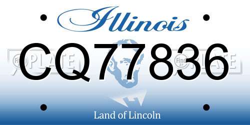CQ77836 Illinois License Plate