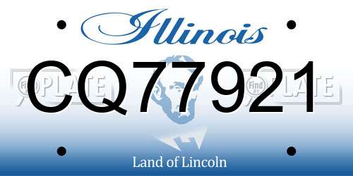 CQ77921 Illinois License Plate