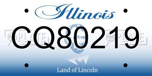 CQ80219 Illinois License Plate