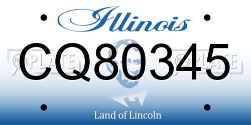 CQ80345 Illinois License Plate