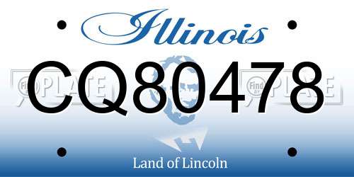 CQ80478 Illinois License Plate