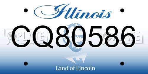 CQ80586 Illinois License Plate