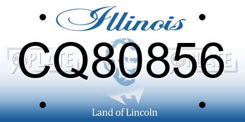 CQ80856 Illinois License Plate