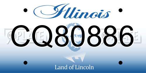 CQ80886 Illinois License Plate
