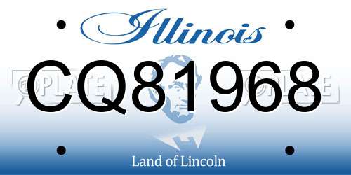 CQ81968 Illinois License Plate