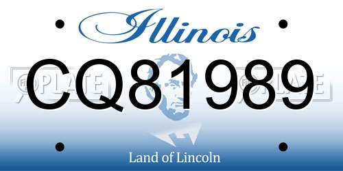 CQ81989 Illinois License Plate