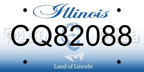CQ82088 Illinois License Plate