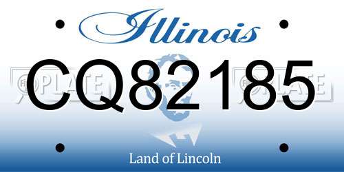 CQ82185 Illinois License Plate