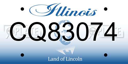 CQ83074 Illinois License Plate