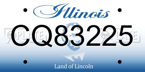 CQ83225 Illinois License Plate