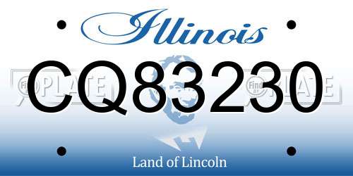 CQ83230 Illinois License Plate