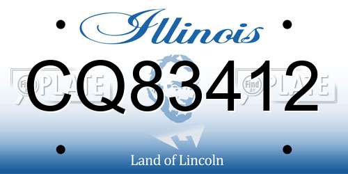 CQ83412 Illinois License Plate