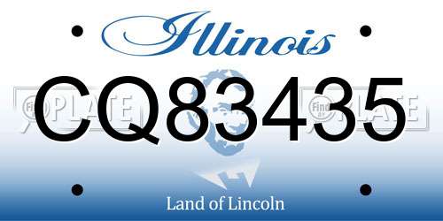 CQ83435 Illinois License Plate