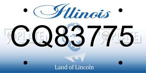 CQ83775 Illinois License Plate