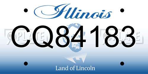 CQ84183 Illinois License Plate