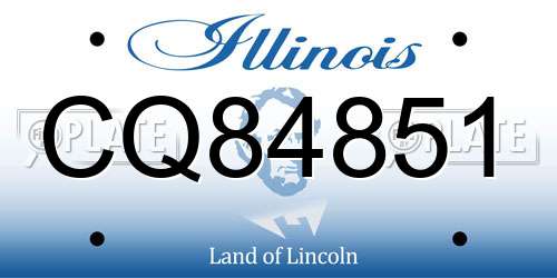 CQ84851 Illinois License Plate