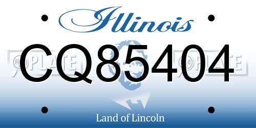 CQ85404 Illinois License Plate