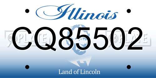 CQ85502 Illinois License Plate