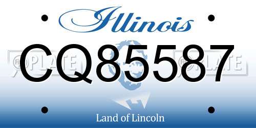 CQ85587 Illinois License Plate