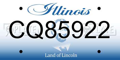 CQ85922 Illinois License Plate