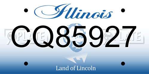 CQ85927 Illinois License Plate