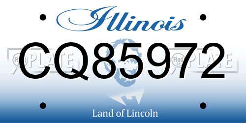 CQ85972 Illinois License Plate