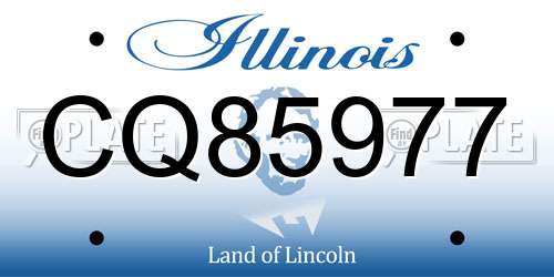 CQ85977 Illinois License Plate