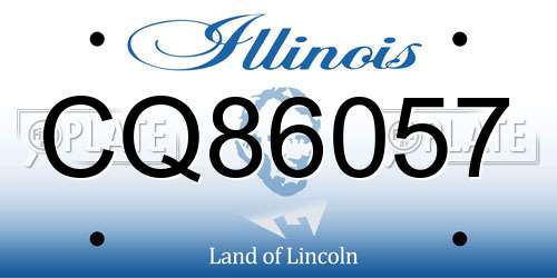 CQ86057 Illinois License Plate