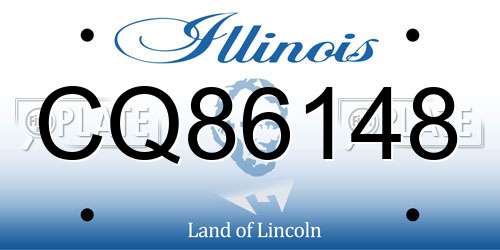 CQ86148 Illinois License Plate