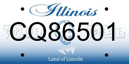 CQ86501 Illinois License Plate