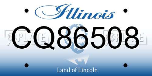 CQ86508 Illinois License Plate