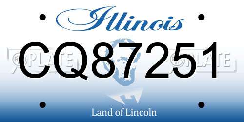 CQ87251 Illinois License Plate