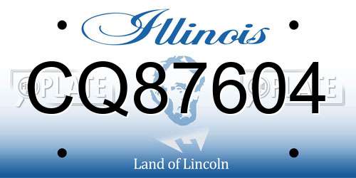 CQ87604 Illinois License Plate