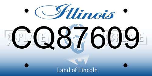 CQ87609 Illinois License Plate