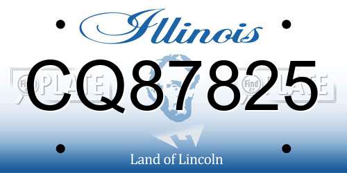CQ87825 Illinois License Plate