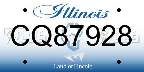CQ87928 Illinois License Plate