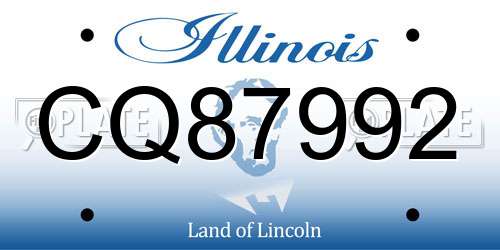 CQ87992 Illinois License Plate