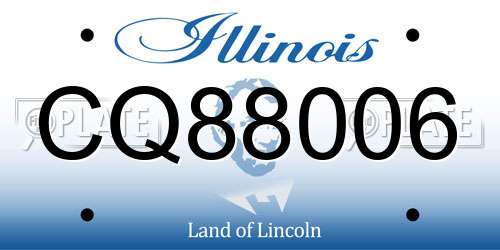 CQ88006 Illinois License Plate