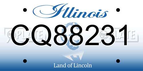 CQ88231 Illinois License Plate
