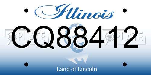CQ88412 Illinois License Plate