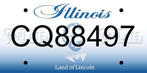 CQ88497 Illinois License Plate
