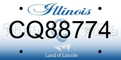 CQ88774 Illinois License Plate