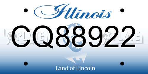 CQ88922 Illinois License Plate