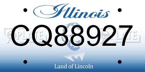 CQ88927 Illinois License Plate
