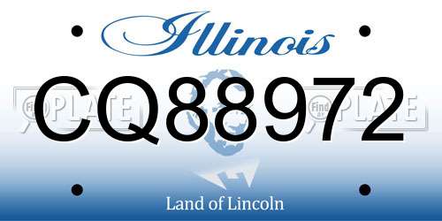 CQ88972 Illinois License Plate
