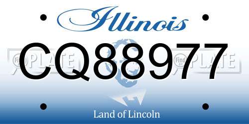CQ88977 Illinois License Plate