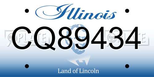 CQ89434 Illinois License Plate